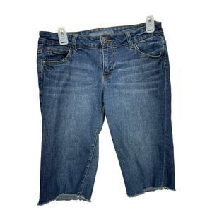 Celebrity Pink Jean Shorts Juniors Womens Ripped Denim Bermuda Dark Wash Size 11